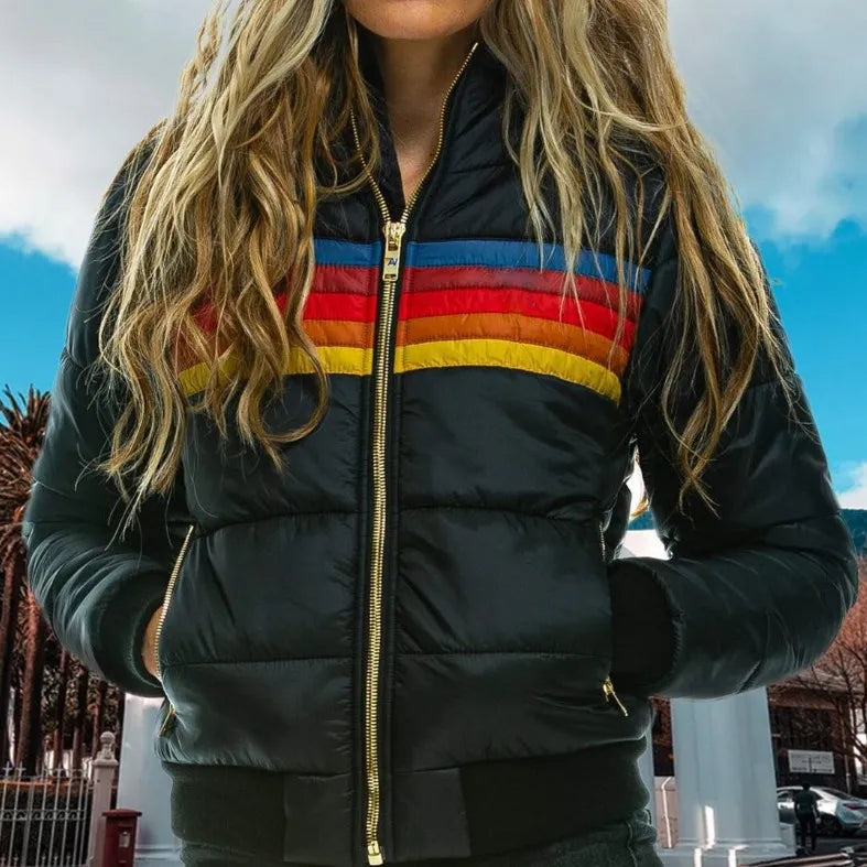 Mila | Women's Hooded Puffer Jacket, Retro Winter Jacket