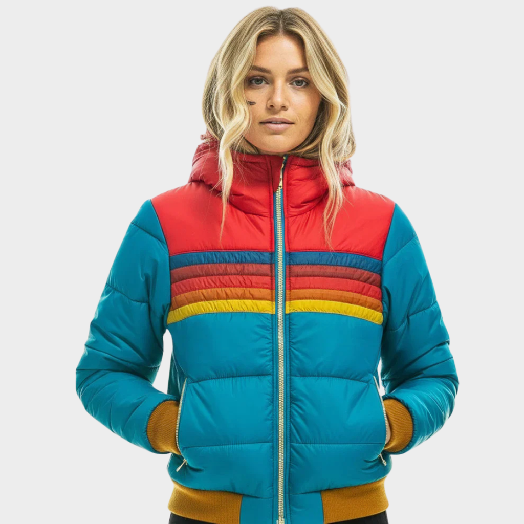 Mila | Women's Hooded Puffer Jacket, Retro Winter Jacket