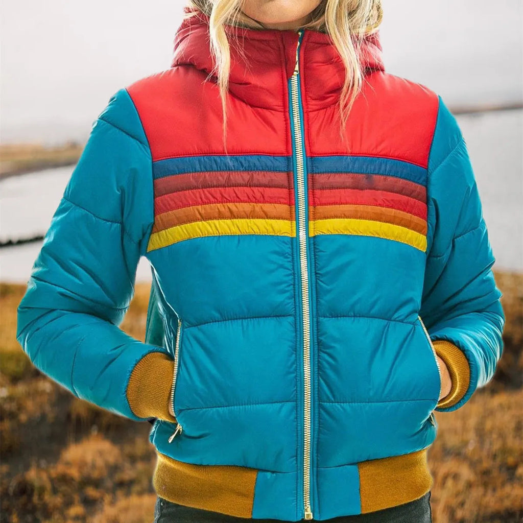 Mila | Women's Hooded Puffer Jacket, Retro Winter Jacket