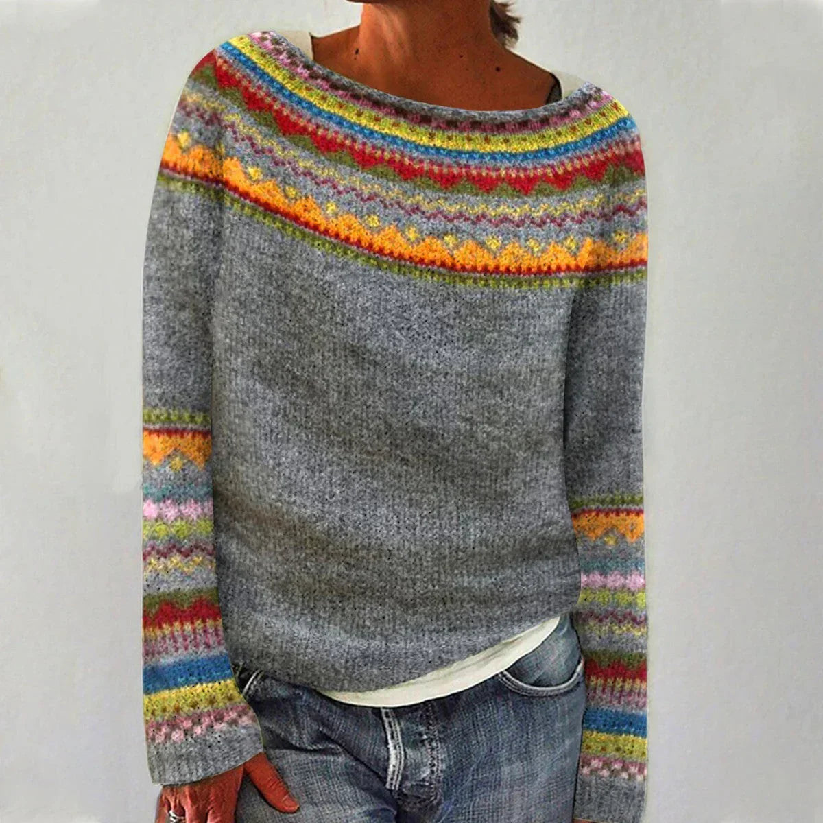 Linsy | Women's Elegant Sweater, Patterned Winter Knit