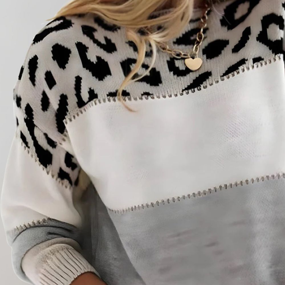 Rosie | Women's Leopard Print Sweater, Trendy Winter Knit
