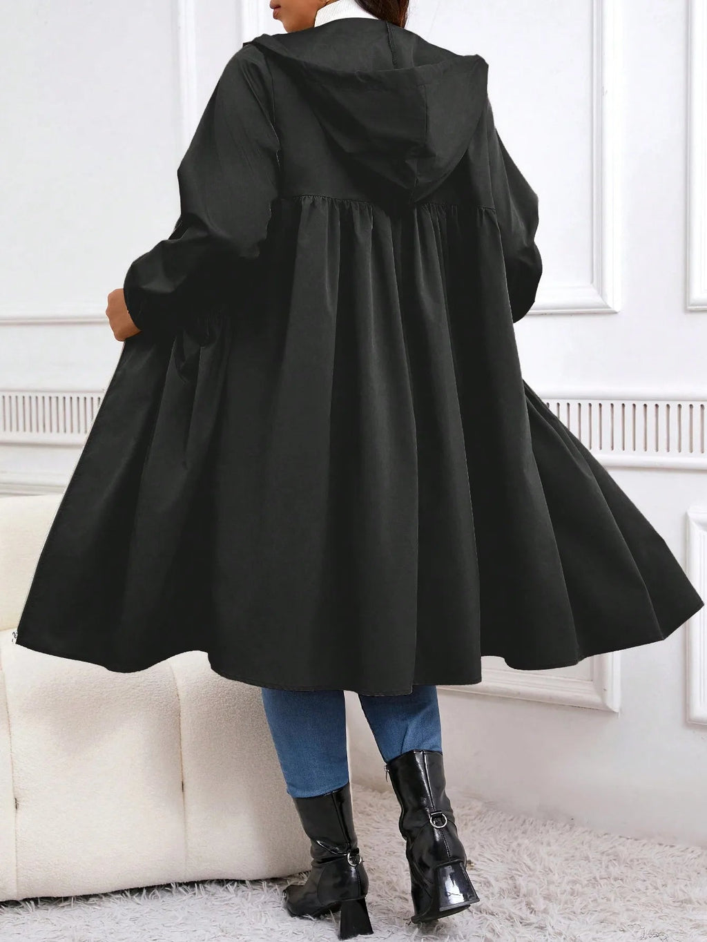 Wendy | Women's Comfortable Plus Size Hooded Coat Belly Friendly Fit Autumn Winter