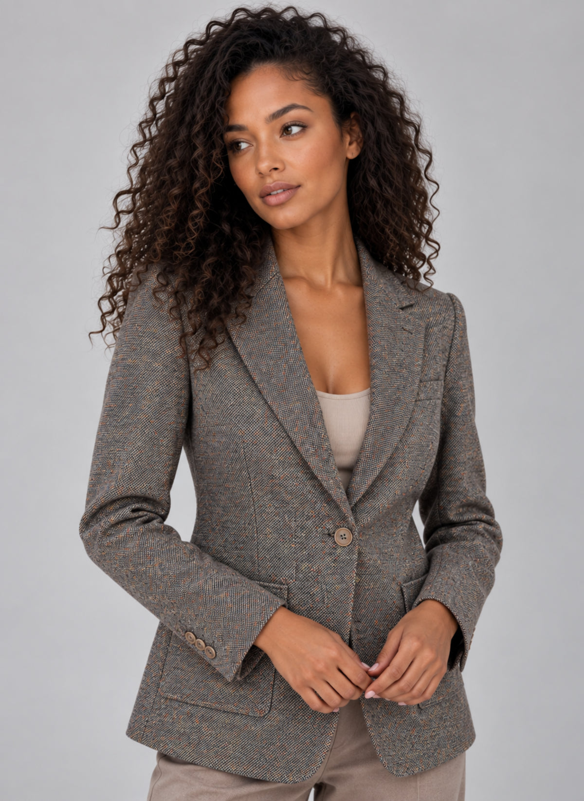 Wendy | Women's Single Breasted Wool Blend Blazer Tailored Smart Casual Autumn Winter