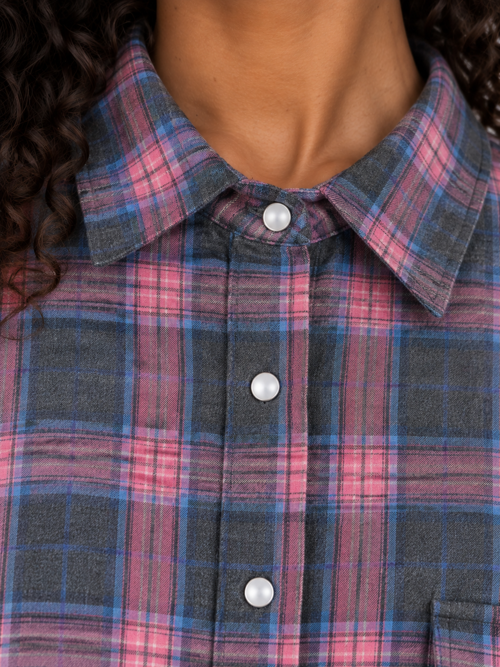 Willa | Women's Oversized Check Shirt Longline Button-Up Blouse