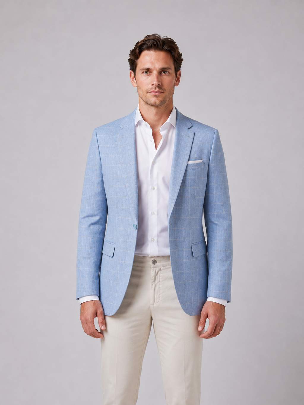 Cassius | Men's Tailored Windowpane Blazer, Smart Check Blazer