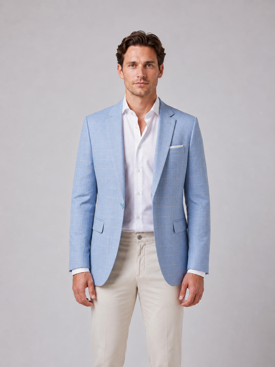 Cassius | Men's Tailored Windowpane Blazer, Smart Check Blazer