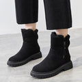 Winnie | Women's Suede Winter Boots Faux Fur Lined Side Zip Lug Sole