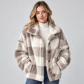 Winslow | Women's Check Shacket Borg Fleece Button Front Autumn Winter